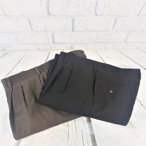 2 Pr - Haggar / Roundtree & Yorke Mens 40x30 Pants
